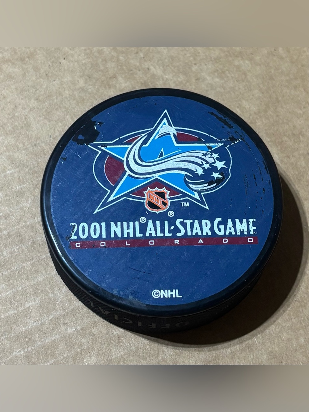 2001 NHL All Star Game Colorado Hockey Puck